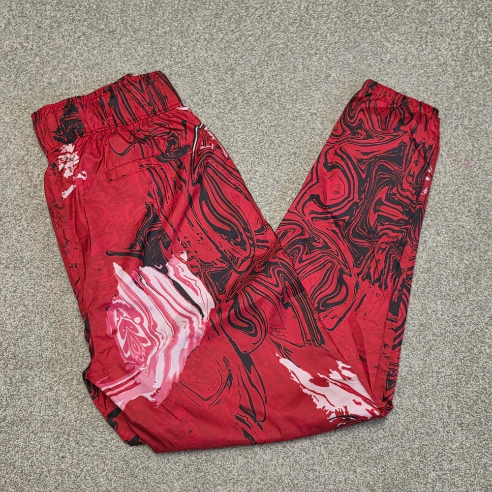 Reebok by Pyer Moss Red Marble Print Track Pants Joggers Mens‎ Medium